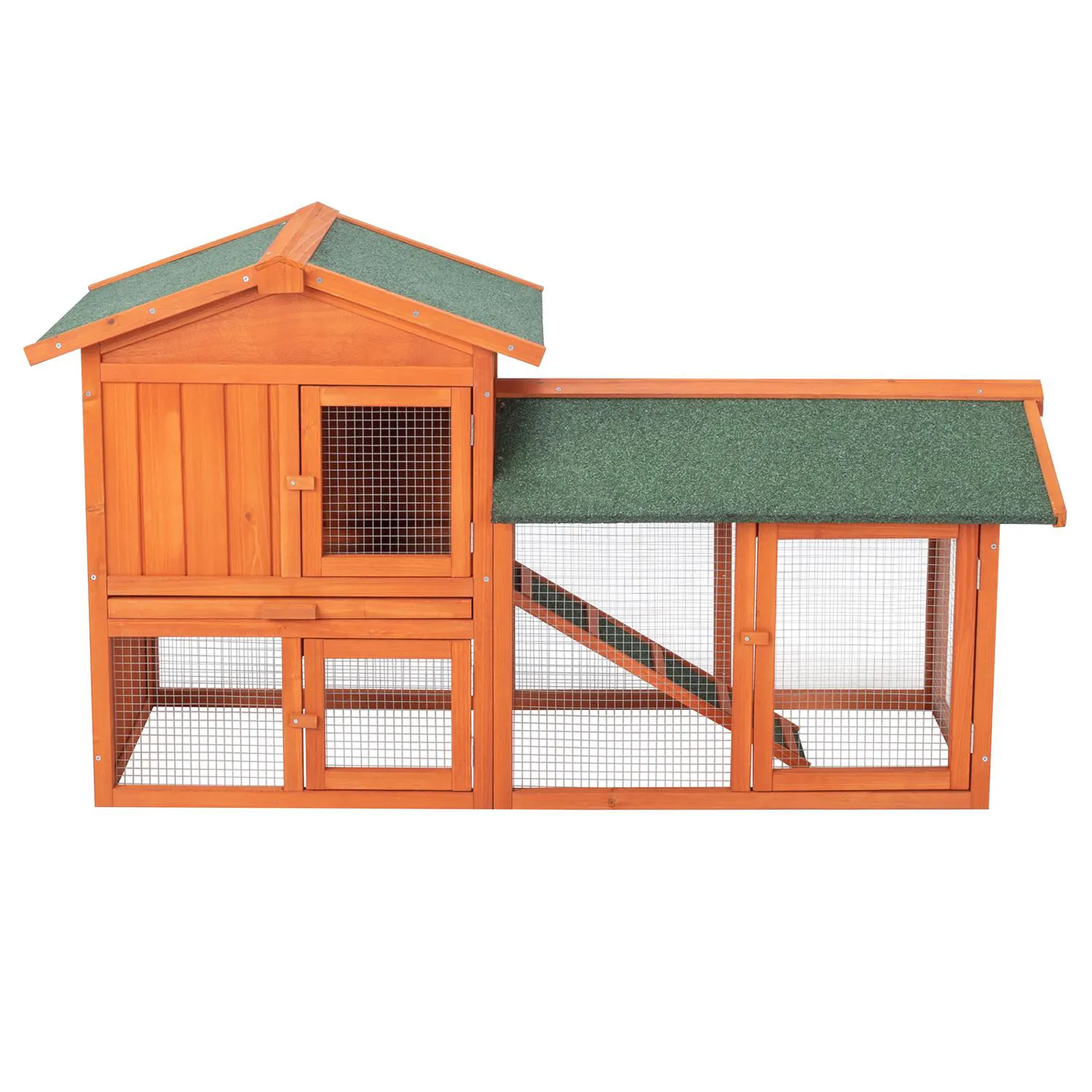 Gallinero de Madera para Aves y Conejos con Área Protegida 5