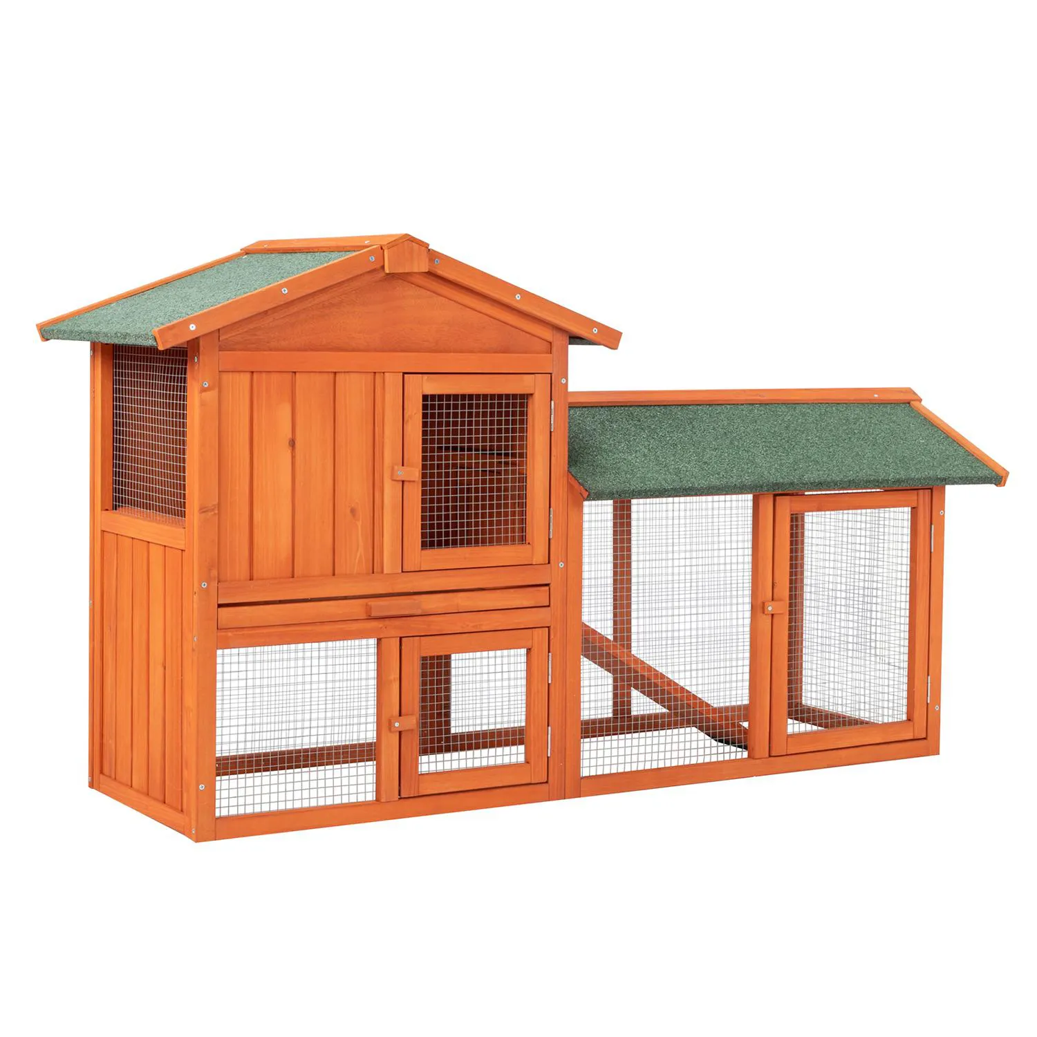 Gallinero de Madera para Aves y Conejos con Área Protegida 6