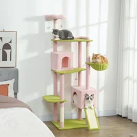 Gimnasio para gatos decorativo con flores y diseño compacto de interior