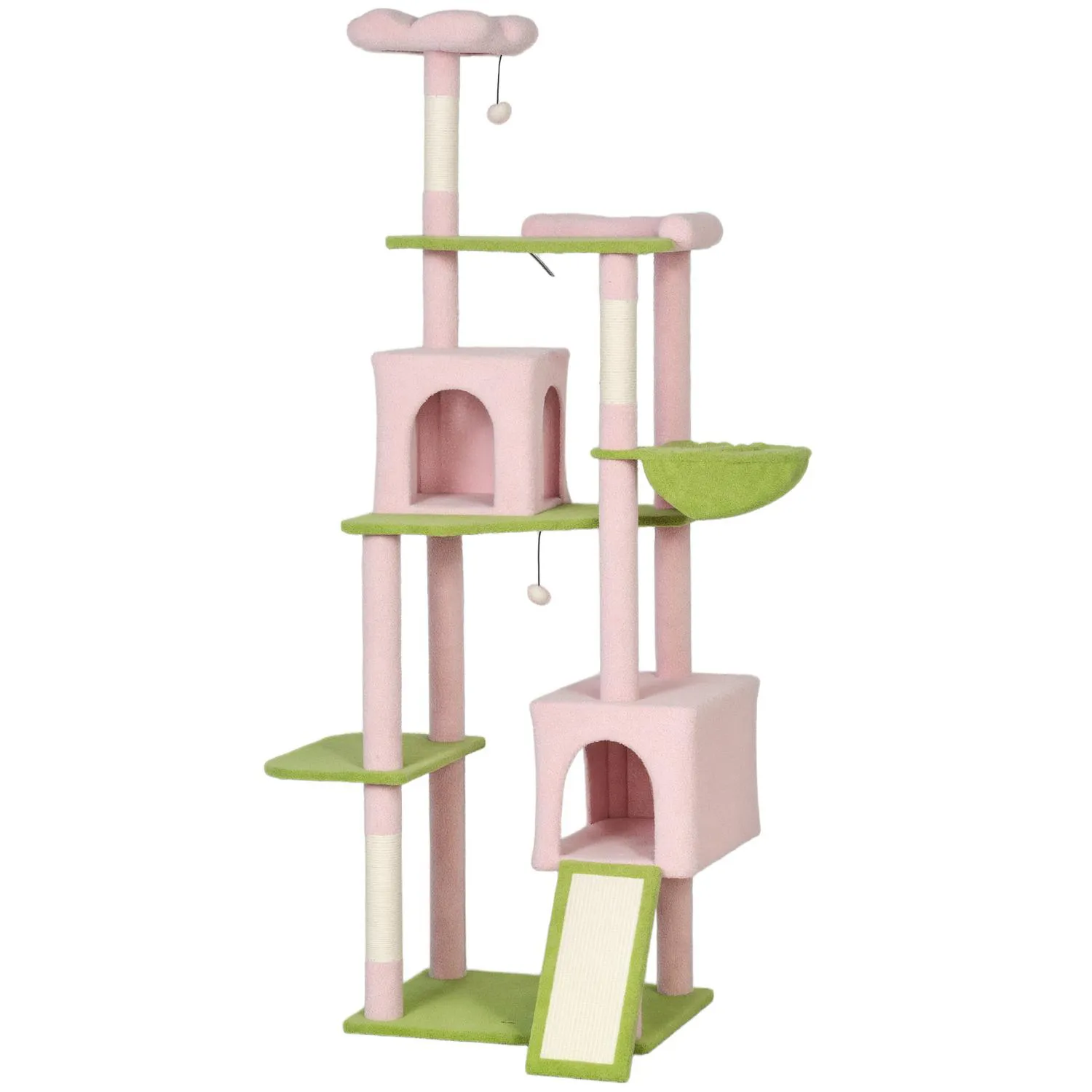 Gimnasio para gatos decorativo con flores y diseño compacto de interior