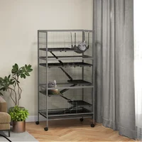 Jaula vertical de 6 niveles con ruedas para chinchillas y mascotas pequeñas