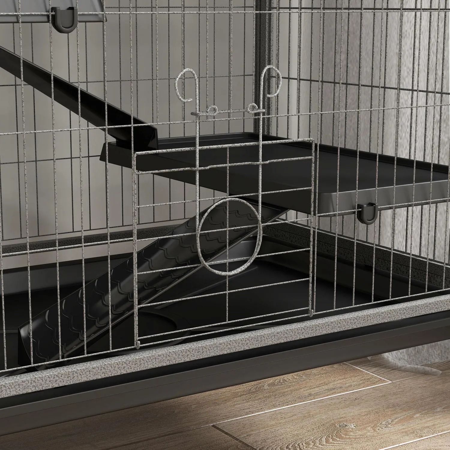 Jaula vertical de 6 niveles con ruedas para chinchillas y mascotas pequeñas 7