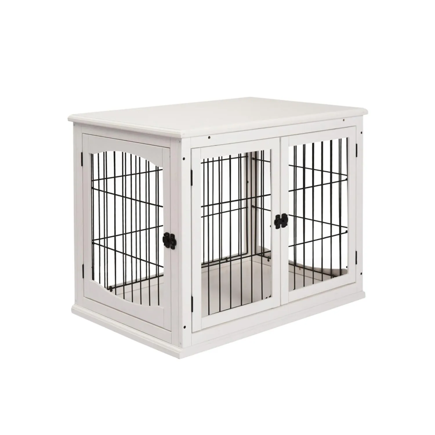 Jaula Decorativa para Perros con Diseño 2 en 1 y Puertas Francesas 5