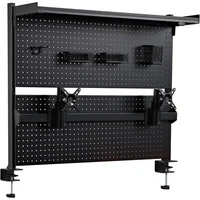 Tablero de Clavijas Ergonómico con Soporte Dual para Monitores y Organización