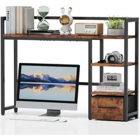 Estante de Escritorio con Cajón y Gabinete para Monitor de Gran Capacidad