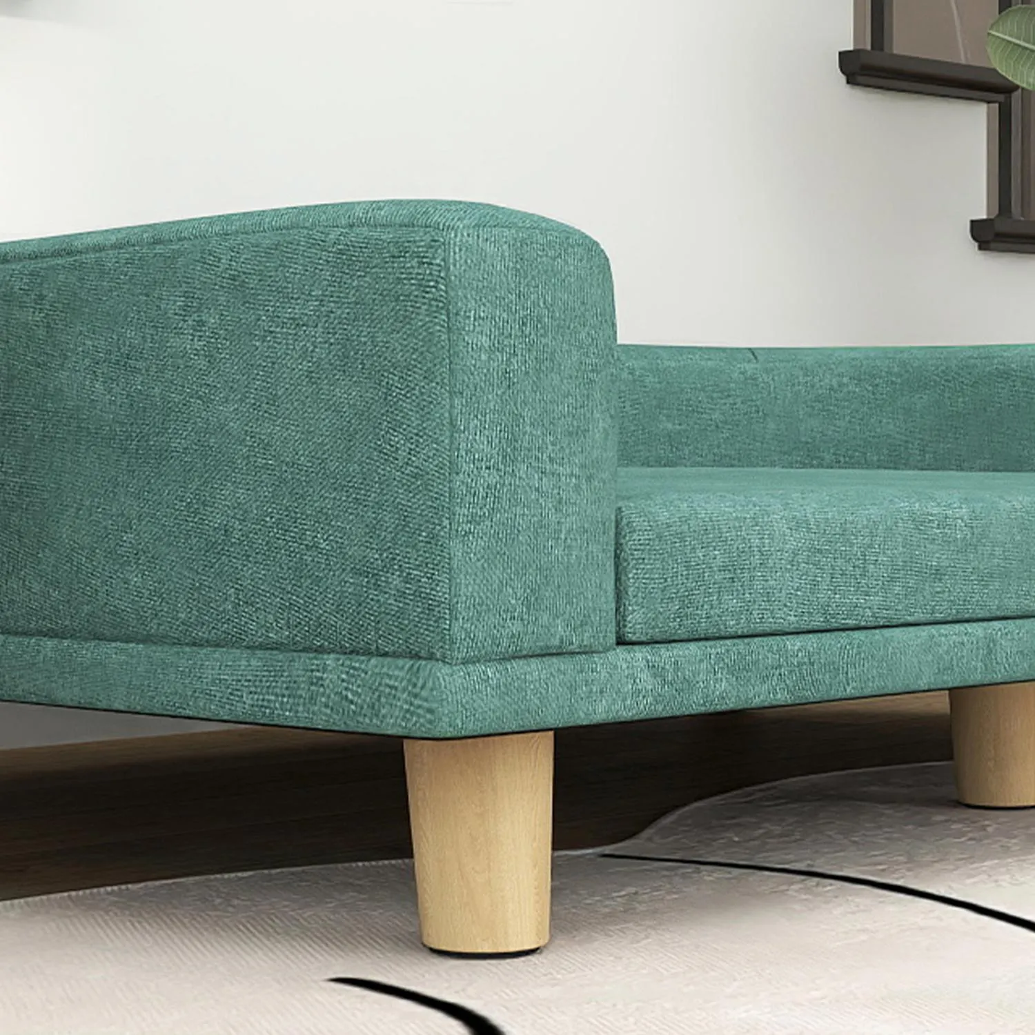 Sofá Para Perros Grande Con Diseño Elevado Verde Natural 7