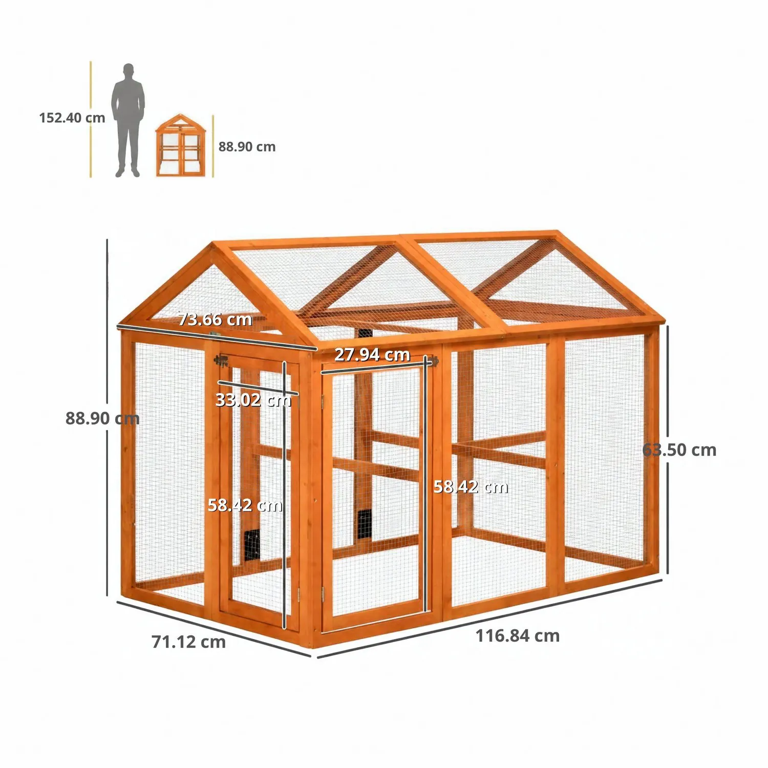 Gallinero de Madera para Gallinas con Puertas Seguras y Ventilación Natural 4