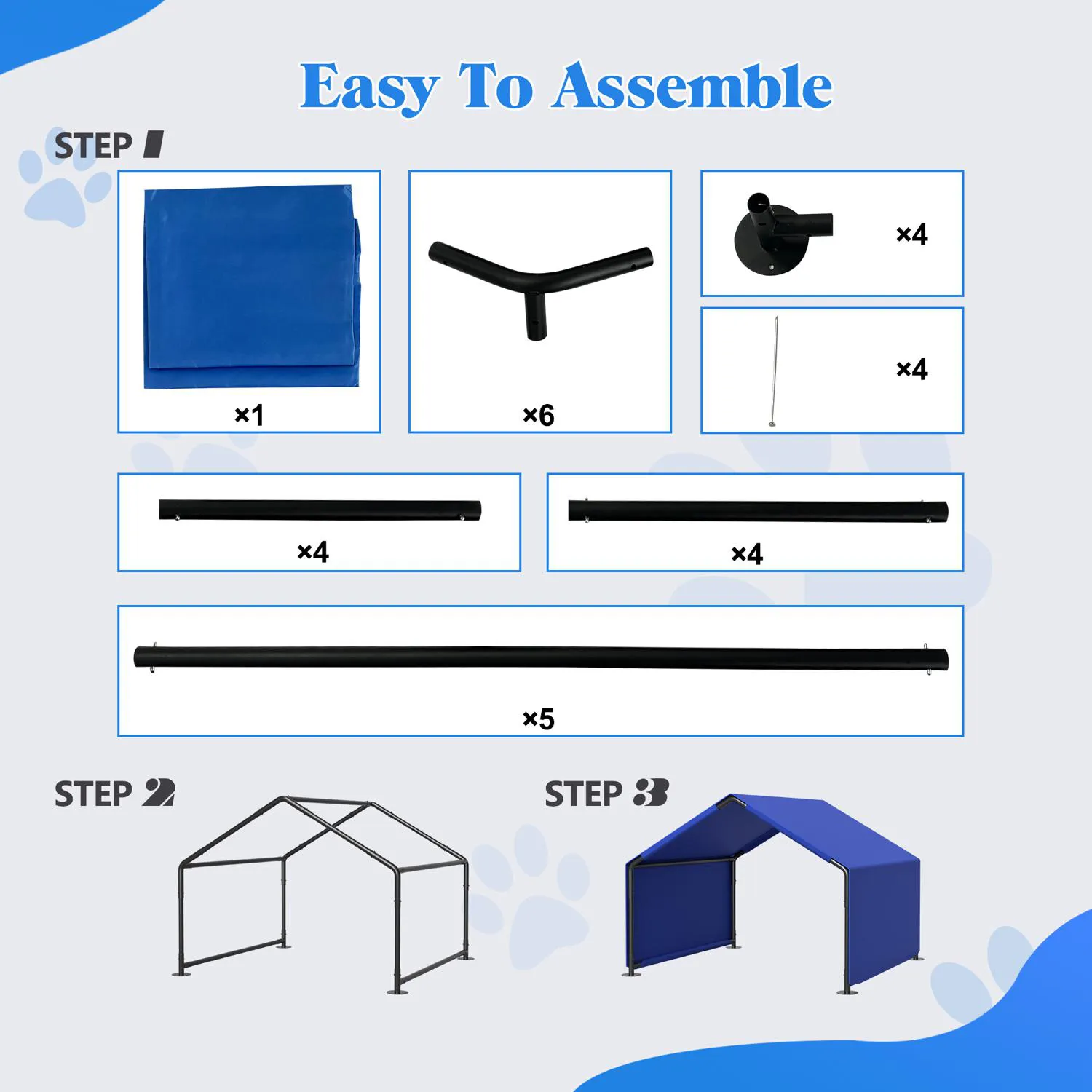 Tienda Impermeable con Protección Solar para Perros Pequeños y Medianos 7