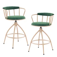 Sillas de Bar Giratorias de Madera con Patas de Metal Sin Marca 2 Piezas