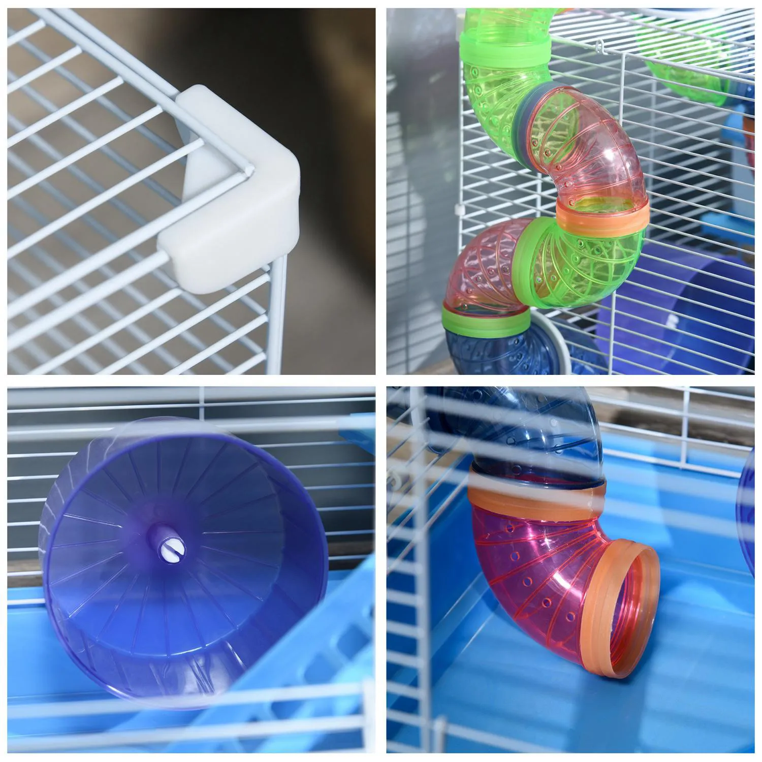 Jaula de 2 Niveles con Accesorios para Hámsteres Pequeños 7