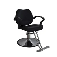 Silla de Barbería y Peluquería Ajustable y Giratoria Stilo Negro Bonno