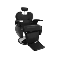 Silla de Barbería y Peluquería Reclinable Hidráulica y Giratoria Elit Negro Bonno