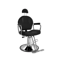 Silla de Barbería y Peluquería Reclinable Hidráulica y Giratoria Stetik Negro Bonno