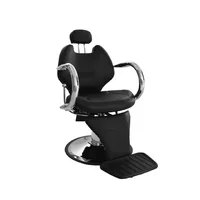 Silla de Barbería y Peluquería Reclinable Hidráulica y Giratoria Geox Negro Bonno