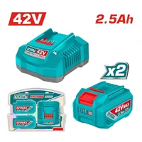 Kit de 2 Baterías 2.5ah + Cargador de 42v Industrial Total
