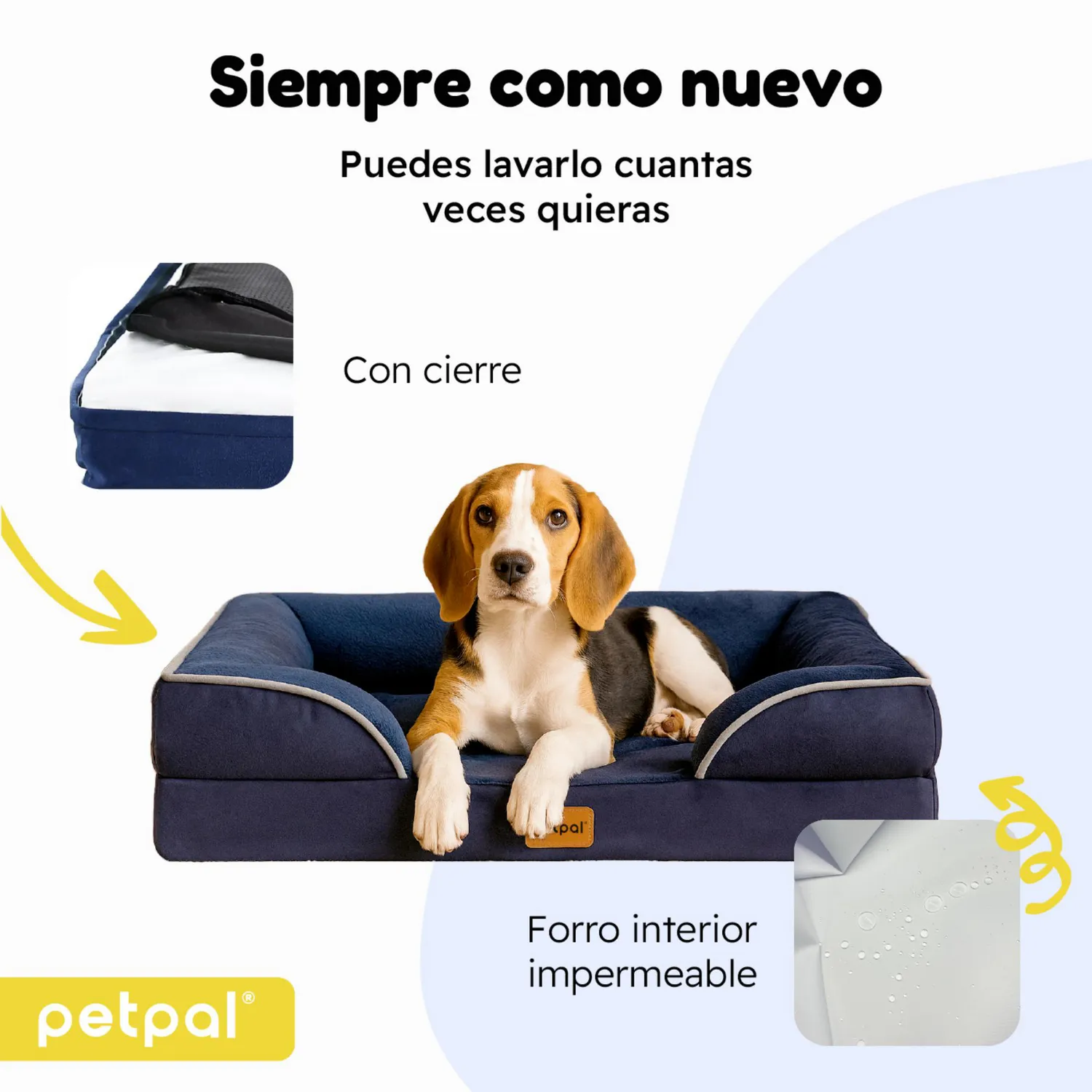 Cama para Perro Mascota Impermeable Lavable Petpal Mediana 5