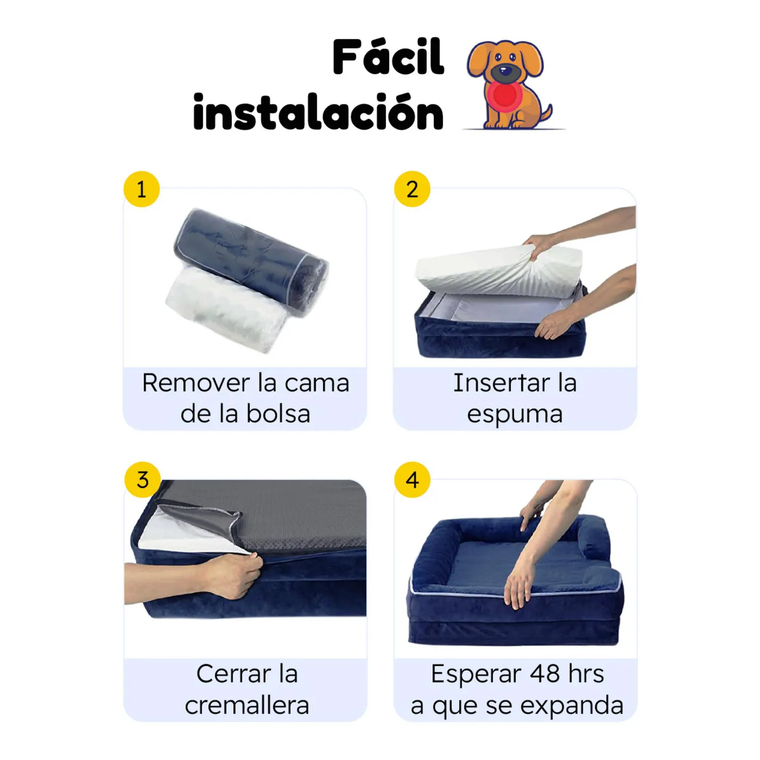 Cama para Perro Mascota Impermeable Lavable Petpal Mediana 7