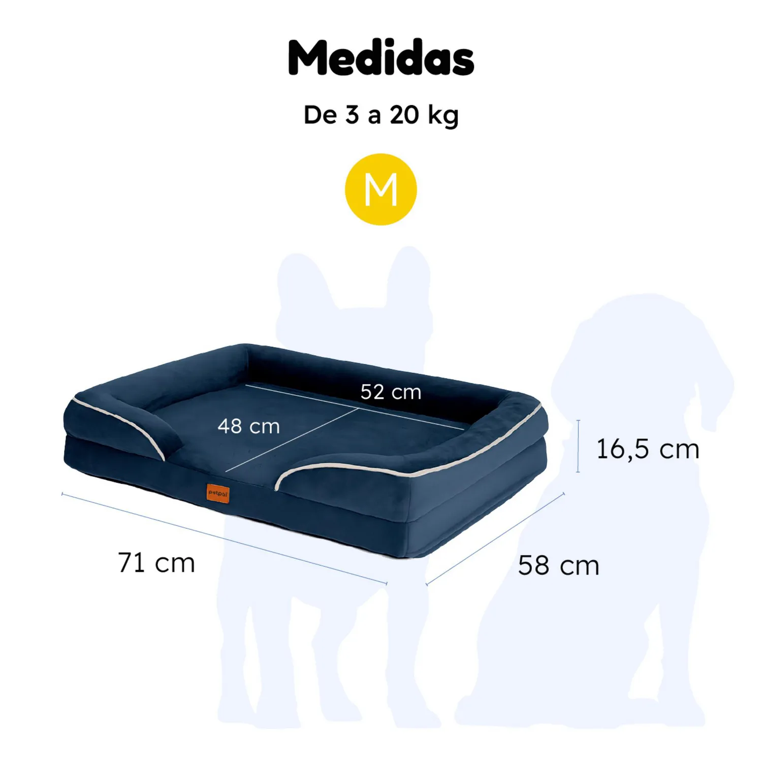 Cama para Perro Mascota Impermeable Lavable Petpal Mediana 10
