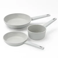 Set X2 Sartenes 20 y 24cms + Cacerola 16cms Antiadherente Cerámico Colección Cemento
