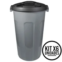 Set X6 Caneca 70 Litros Hermética Con Tapa Click Resistente