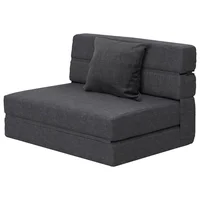 Sofá Cama Plegable de Espuma Viscoelástica con Funda Lavable Color Gris Oscuro