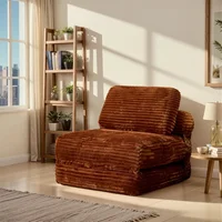 Sofá Cama Plegable Convertible en Silla con Espuma Viscoelástica Marrón