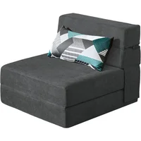 Sofá Cama Plegable Convertible con Espuma Viscoelástica Color Gris Oscuro