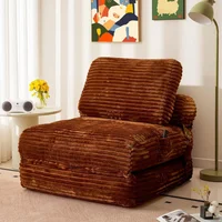Sofá Cama Plegable Convertible con Almohada y Diseño Ergonómico Color Beige