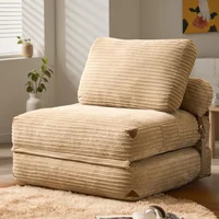 Sofá Cama Plegable Convertible en Silla con Diseño Moderno Color Beige