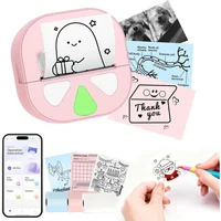 Impresora de Stickers Mini Térmica Bluetooth Rosa Hkhkpi