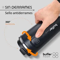Termo para Café Vaso Térmico Mug Buffer 500ml 17oz Sellable Color Negro