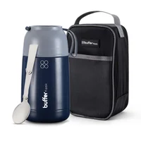 Termo Comida y Liquido Buffer Multipropósito 630ml + Cuchara Color Azul