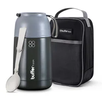 Termo Comida y Liquido Buffer Multipropósito 630ml + Cuchara Color Gris