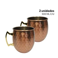 Mug Vasos Cobre Set de 2 Tazas Casatua Moscow Mule Coctel