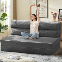 Sofá Cama JUIKURY Plegable Convertible en Gris para Espacios Multifuncionales