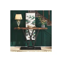 Mesa Consola Larga para Salón con Estilo Minimalista y Acabado Mármol