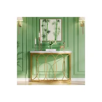 Mesa Consola Larga con Diseño Semicircular y Estilo Moderno Elegante