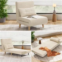 Silla Cama Convertible 3 en 1 con Respaldo Ajustable para Espacios Compactos
