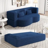 Sofá Cama Plegable Firscook Convertible en Color Gris de Tamaño Completo