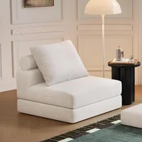 Sofá Cama Plegable Convertible de Espuma en Color Blanco