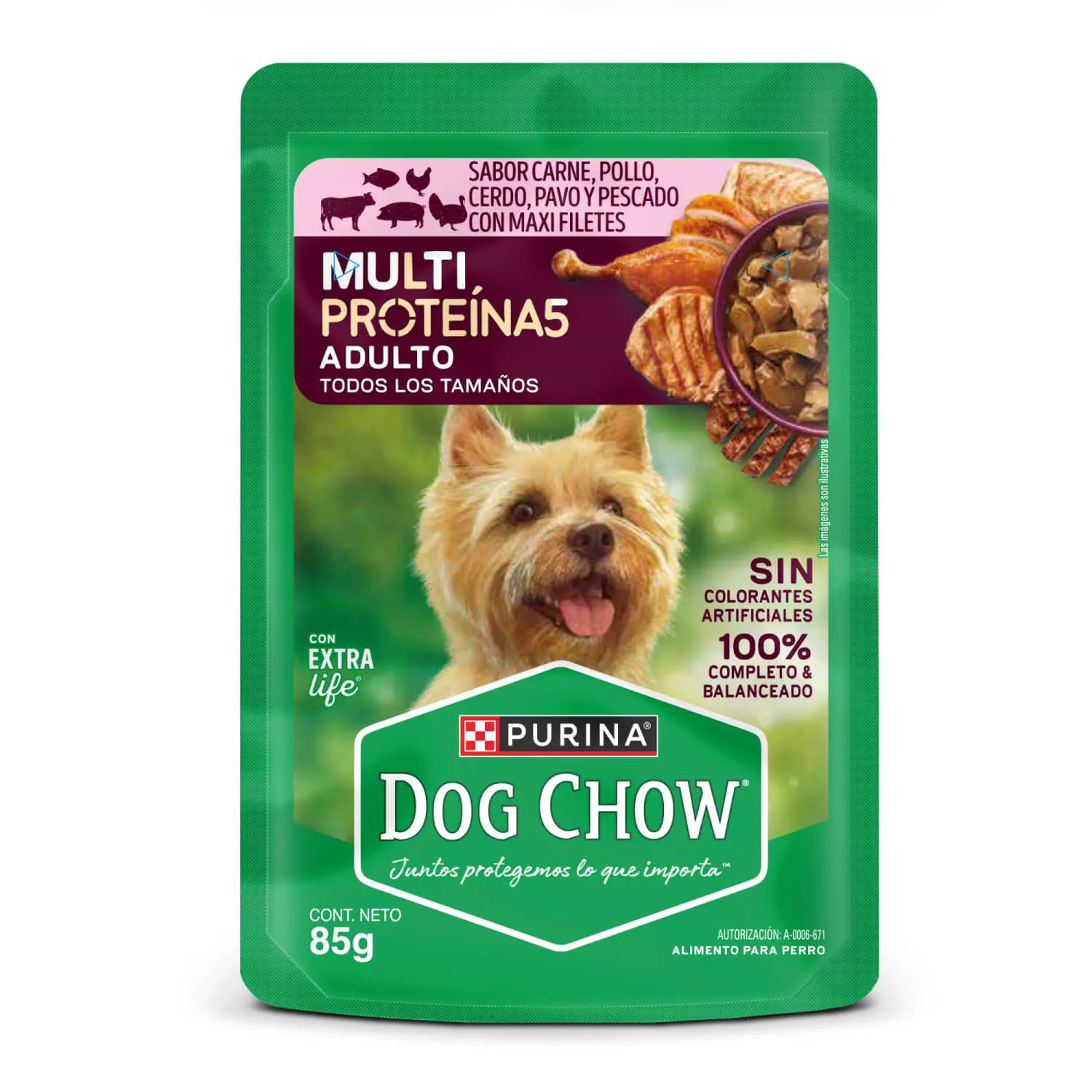 Comida Húmeda Dog Chow Para Perro Adulto Multi Proteína 85g