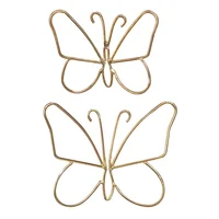 Set de 2 Apliques Mariposas Metal 14-19 cm Oro Folya