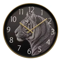Reloj Tigre 30.5x30.5 cm Negro Safari
