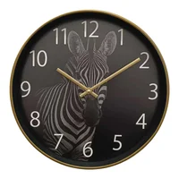 Reloj Cebra 30.5x30.5 cm Negro Safari