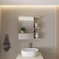 Gabinete Espejo Baño Siena 60x56.7x15.3cm Niebla Blanco Sensi Dacqua