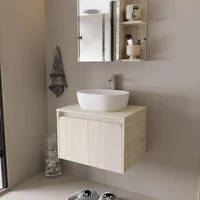 Mueble Baño Elevado Siena Para Lavamanos 60cm Niebla Blanco Sensi Dacqua