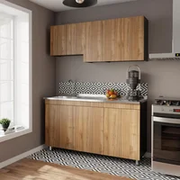 Cocina Integral Vitta 1.50 Metros Gales Negro Sin Mesón Just Home Collection