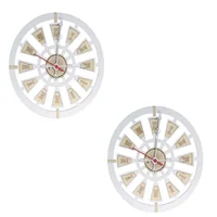 Set x 2 Relojes de Pared Nautic Blanco 31x31cm Circular Analogo de Baterias