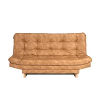 Sofá Cama Valencia Beige 180x85cm de Tres Puestos Antifluido Con Patas y Dos Cojines Decorativos
