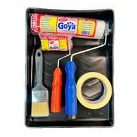 Kit para Pinturas Epóxicas: 1 Rodillo epóxico 9" y 3", bandeja plástica, brocha popular mona 2", cinta de 1"